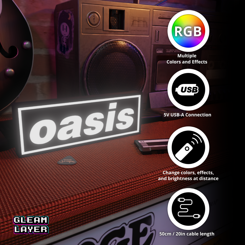 90s Britpop Era RGB Display for Gaming & Chill Spaces