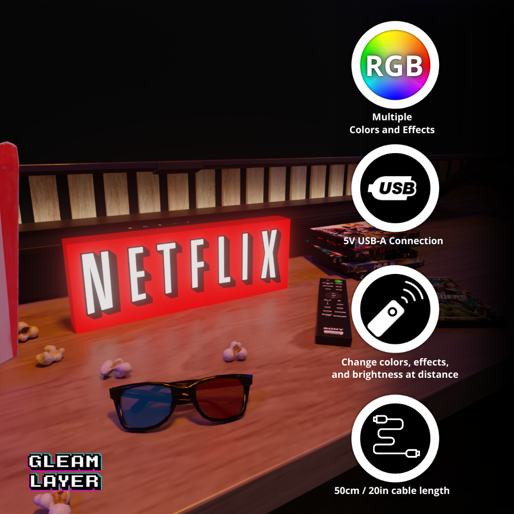 Netflix Entertainment Platform RGB Atmosphere Display for Media Rooms