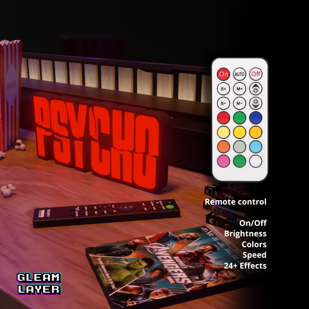 Psycho Iconic Thriller Film LED Decor for Dark Chill Spaces