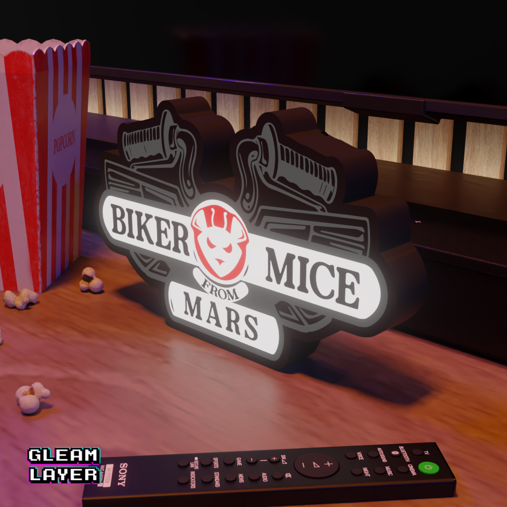 Biker Mice from Mars Neon Style Wall Accent for Gamer Setups