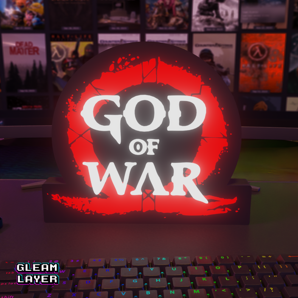 God of War Logo Mythological Gaming RGB Glow Decor for Gamer Rooms