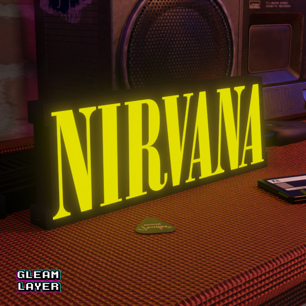 Nirvana Inspired LED Lightbox Wall Sign for Vinyl Collectors