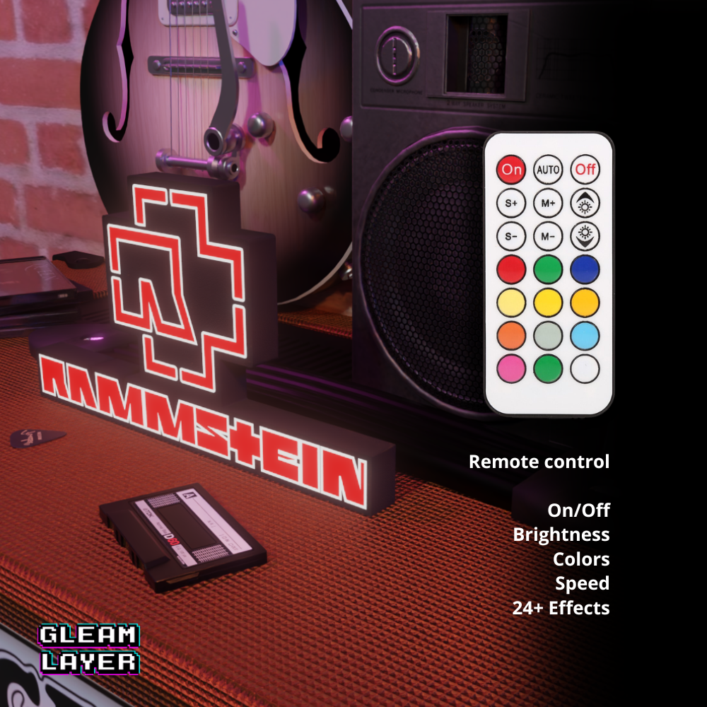 Rammstein Inspired LED Lightbox Neon Lamp for Collectors