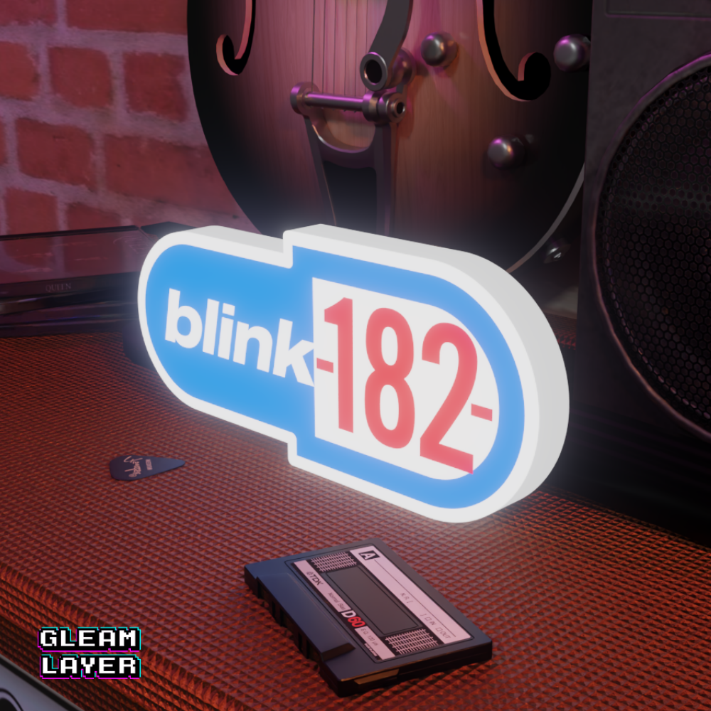 Blink 182 Old Logo Skate Punk Neon Style Wall Light for Collector Decor