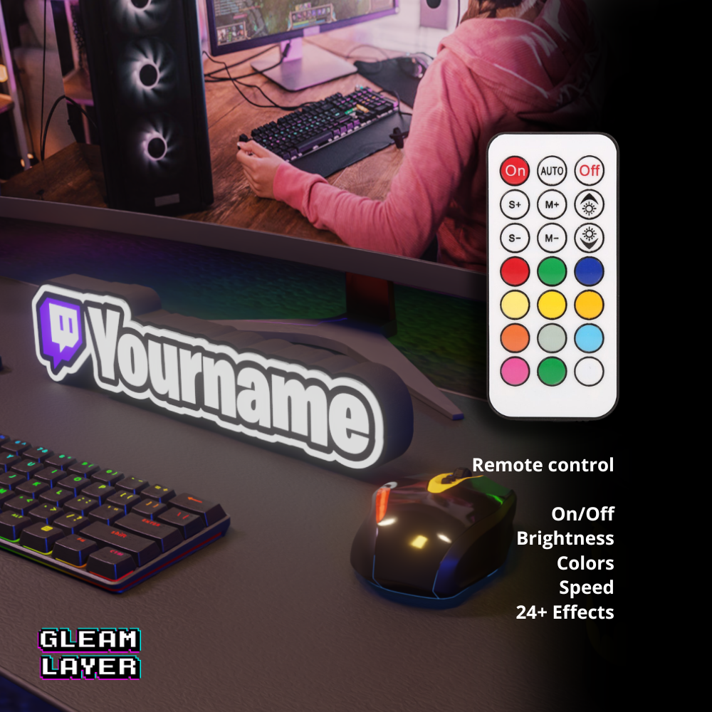Custom Twitch Neon LED Sign RGB Lightbox for Gaming Setups