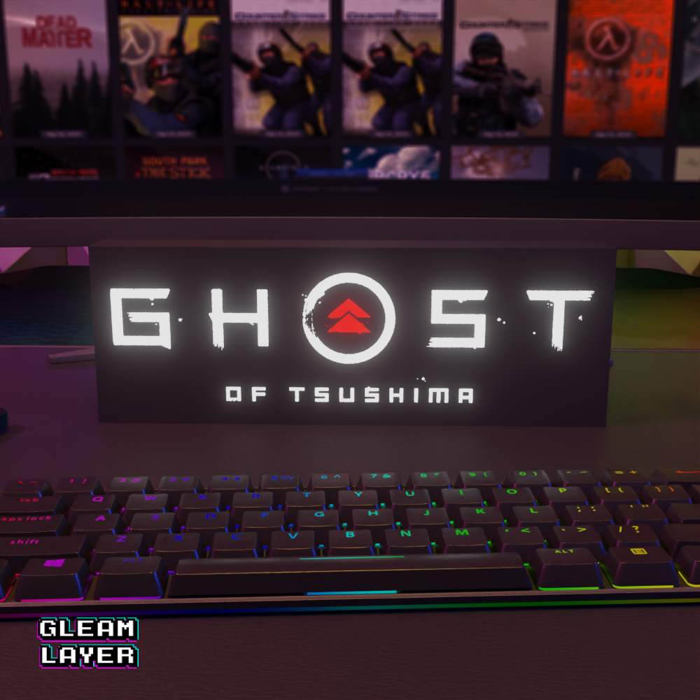 Ghost of Tsushima Samurai RGB Glow Decor for Gaming Rooms