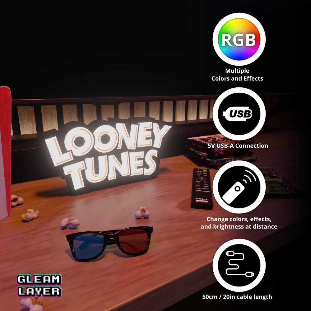 Looney Tunes 90s Cartoon RGB Atmosphere Display for Entertainment Rooms
