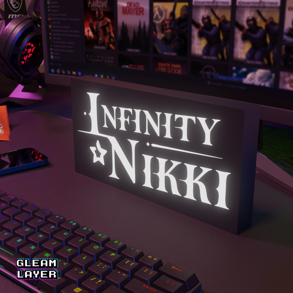 Infinity Nikki Neon Style Wall Accent for Gaming Setups