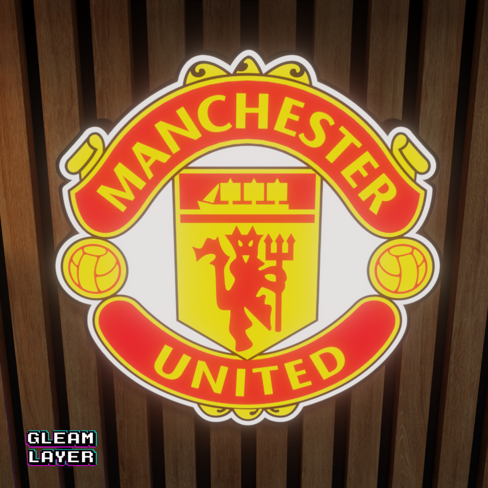 Manchester United FC Logo LED RGB Light Sign Football Wall Decor