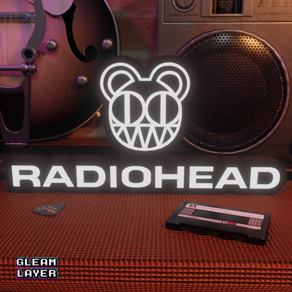 Radiohead Inspired “The Bends” Mouse RGB Glow Sign for Alt Music Rooms