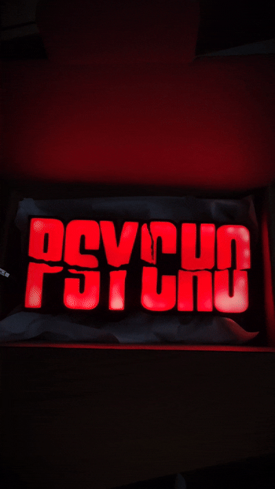 Psycho Movie LED Light Sign Horror RGB Decor