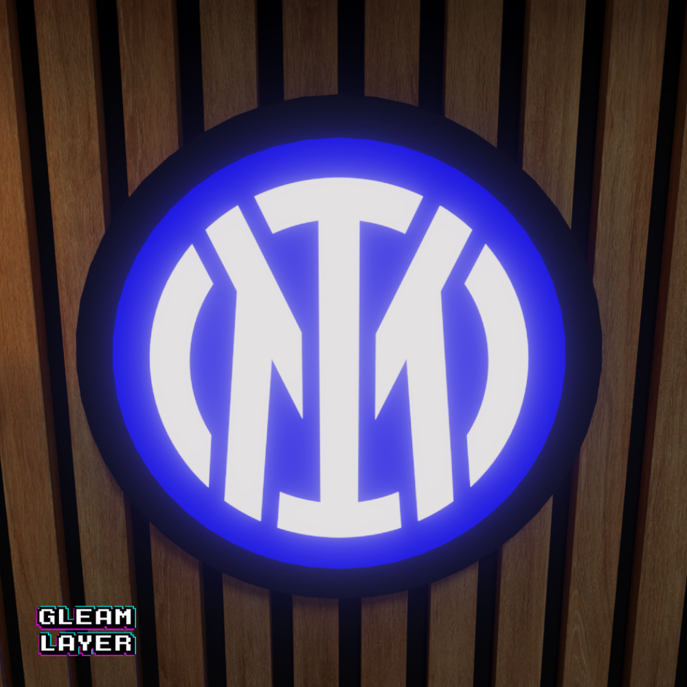 Inter Milan FC Logo LED RGB Light Sign Football Wall Decor