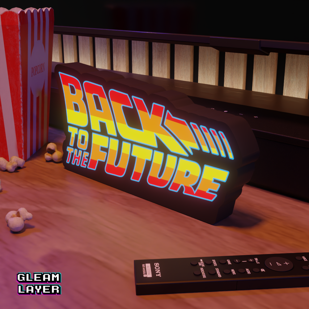 Back to the Future DeLorean Neon Style Wall Accent for Gaming Setups