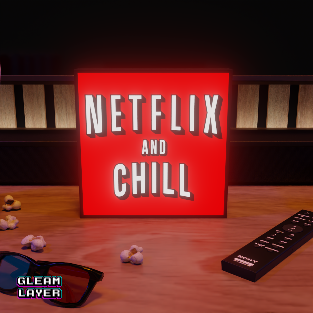 Netflix and Chill RGB Glow Decor for Cozy Entertainment Rooms