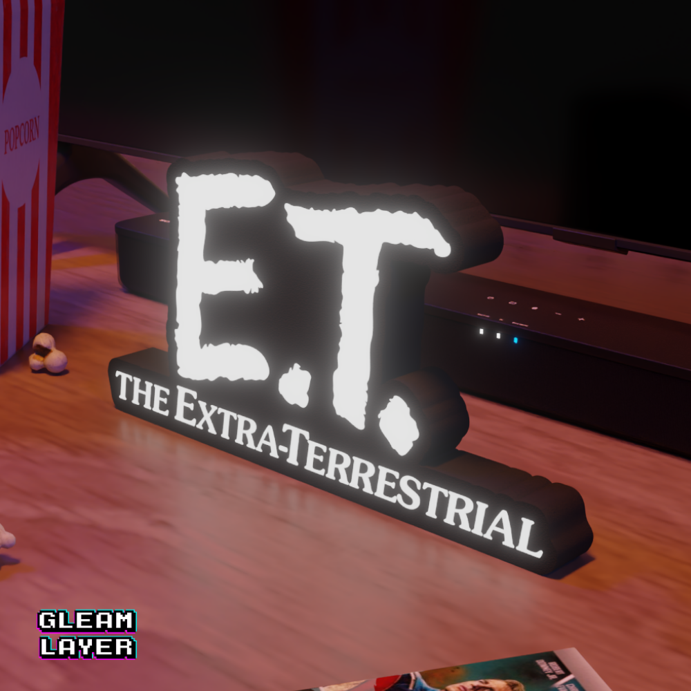 E.T. Flying Bicycle Neon Style Wall Accent for Gamer Setups