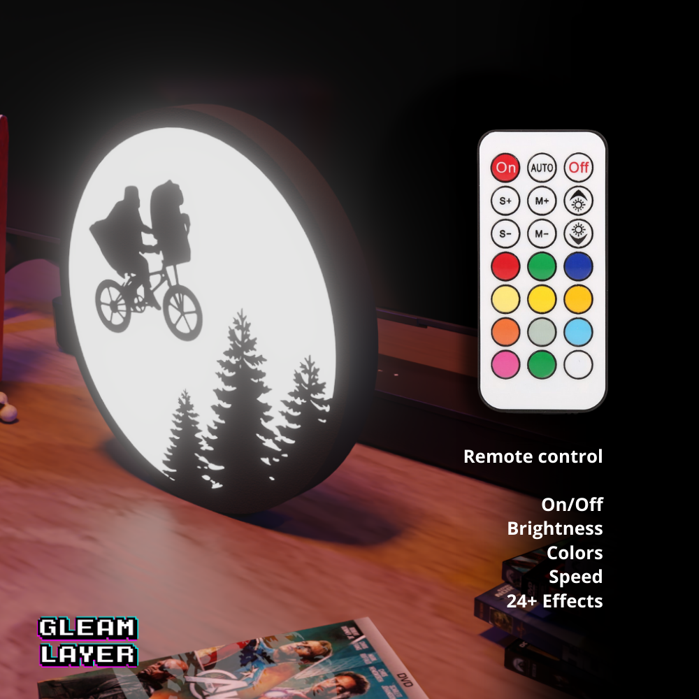 E.T. the Extra-Terrestrial Bicycle Moon Scene Iconic Film LED Decor for Cozy Chill Spaces