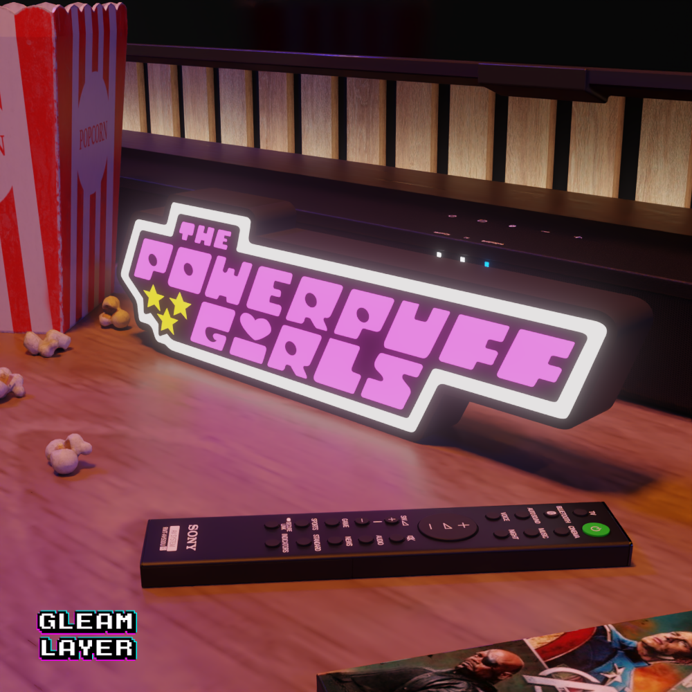 Powerpuff Girls Townsville Neon Style Wall Accent for Gamer Setups