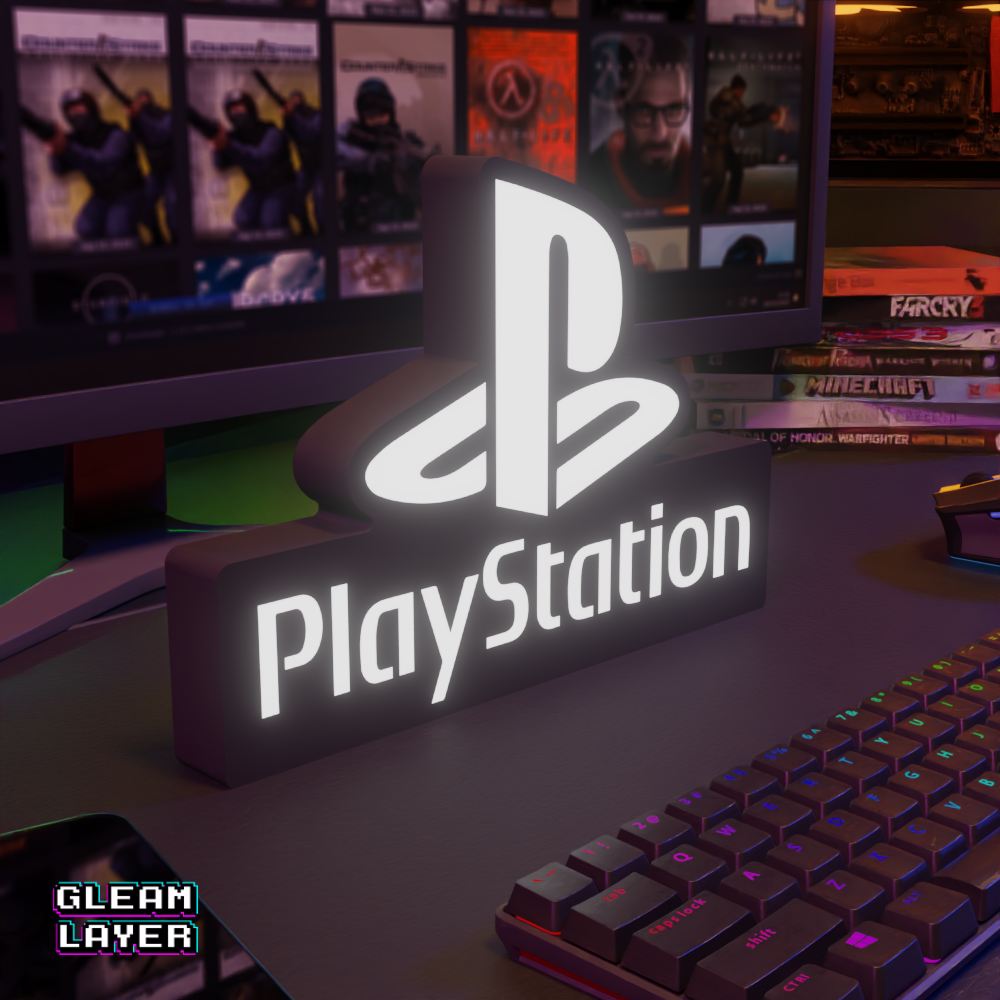 PlayStation Logo LED Lightbox for Gamer & Collector Spaces