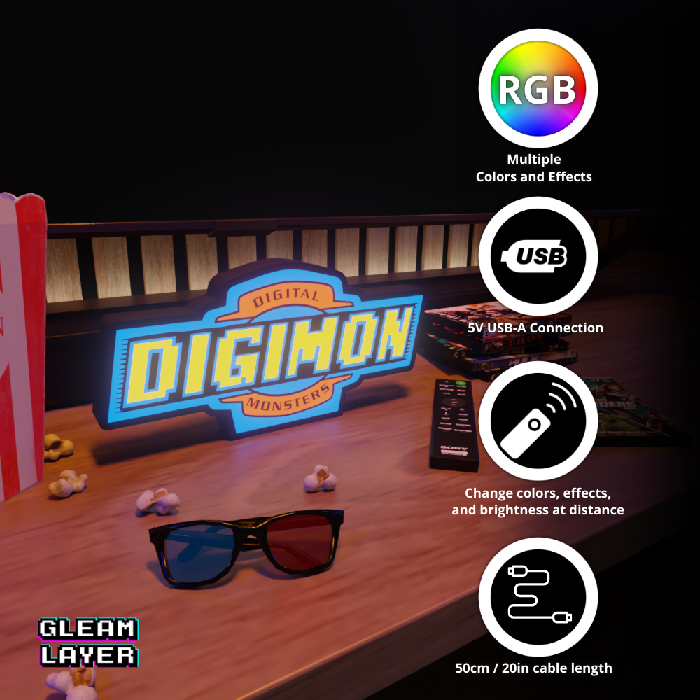 Digimon Adventure Era RGB Atmosphere Display for Entertainment Rooms