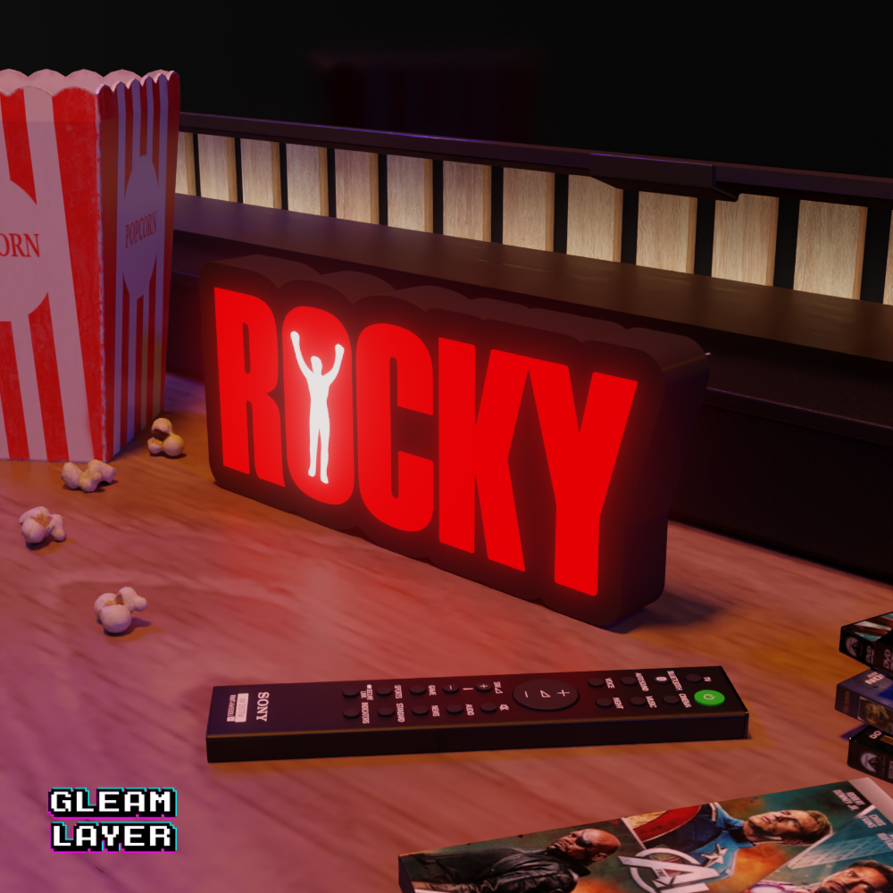 Rocky Balboa Boxing Ring Neon Style Wall Accent for Gaming Setups
