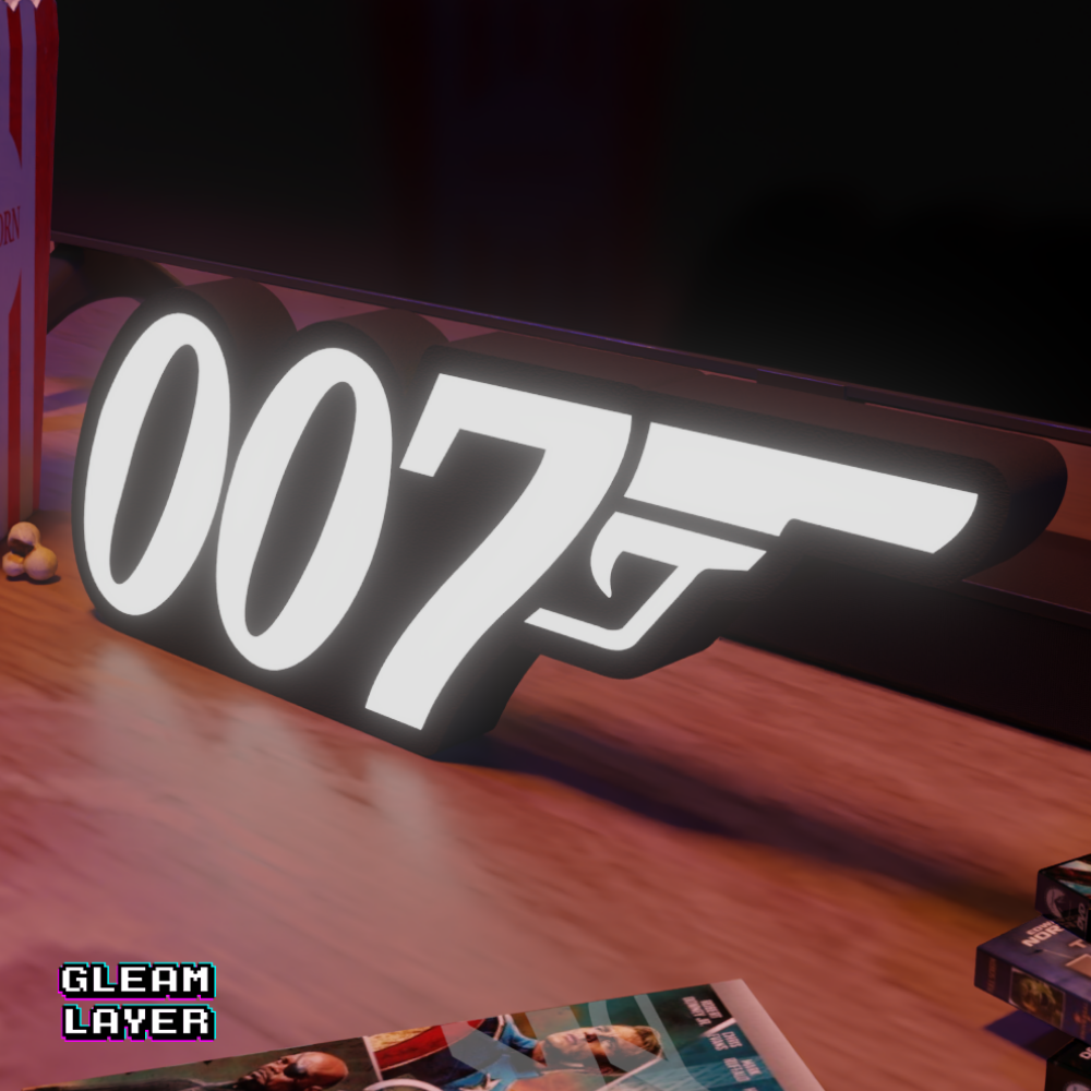 James Bond 007 Spy Neon Style Wall Accent for Gamer Setups