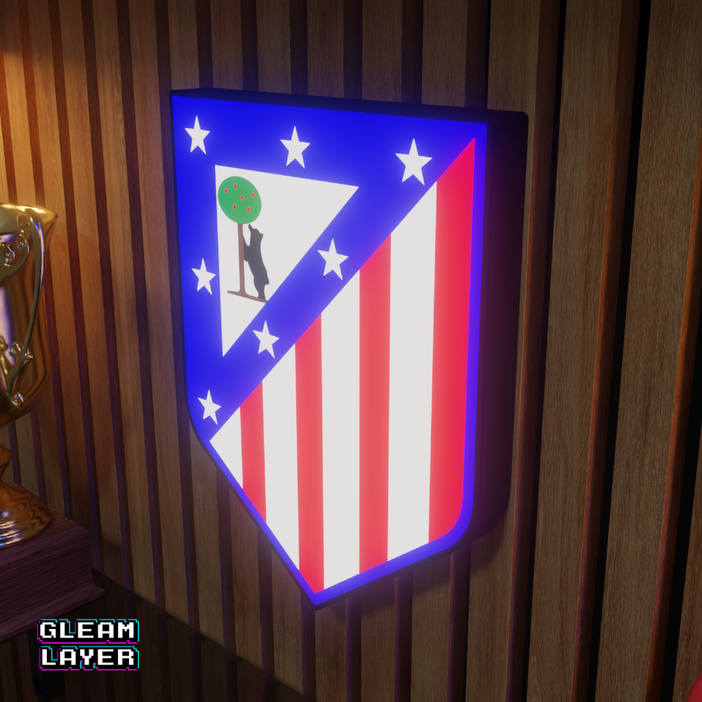Atlético Madrid RGB Football Room Decoration