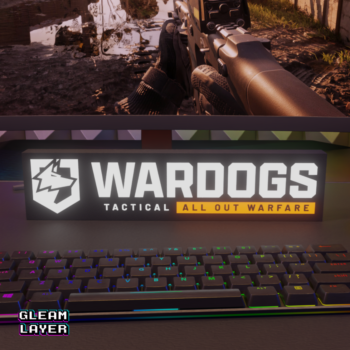 Wardogs Tactical LED Gaming RGB Light Sign Neon Lightbox