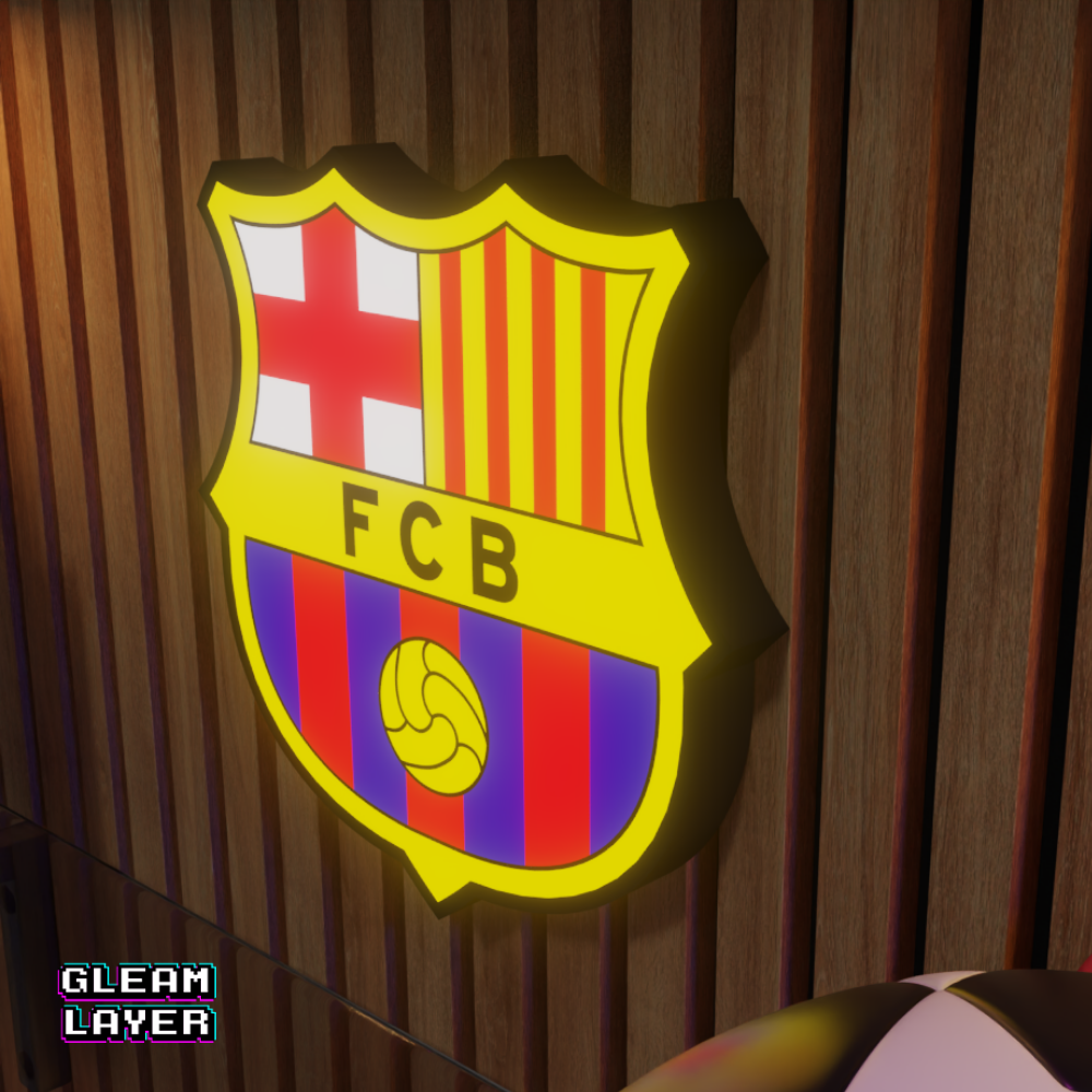 FC Barcelona LED Logo Light RGB Gaming Room & Man Cave Decor