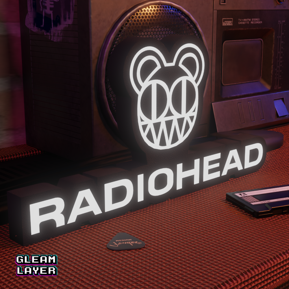 Indie Rock LED Lightbox Wall Sign for Radiohead Fans & Collectors