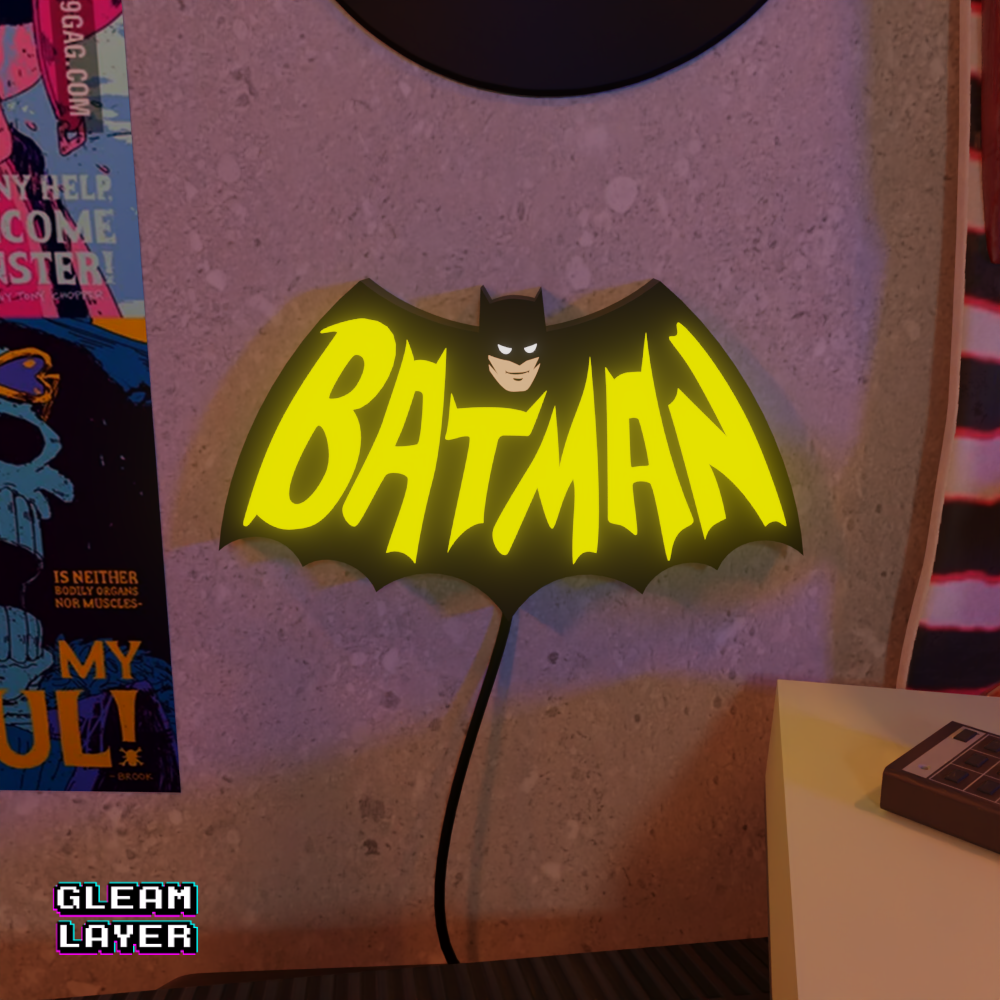 Batman Comics RGB Glow Decor for Classic DC Fan Rooms