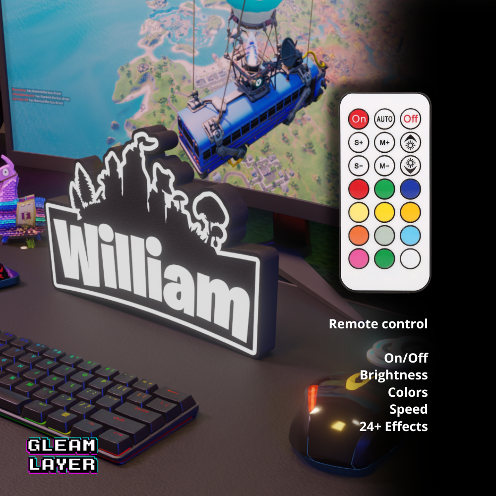 Personalized Fortnite Style Name LED Gaming Light Box RGB Lamp