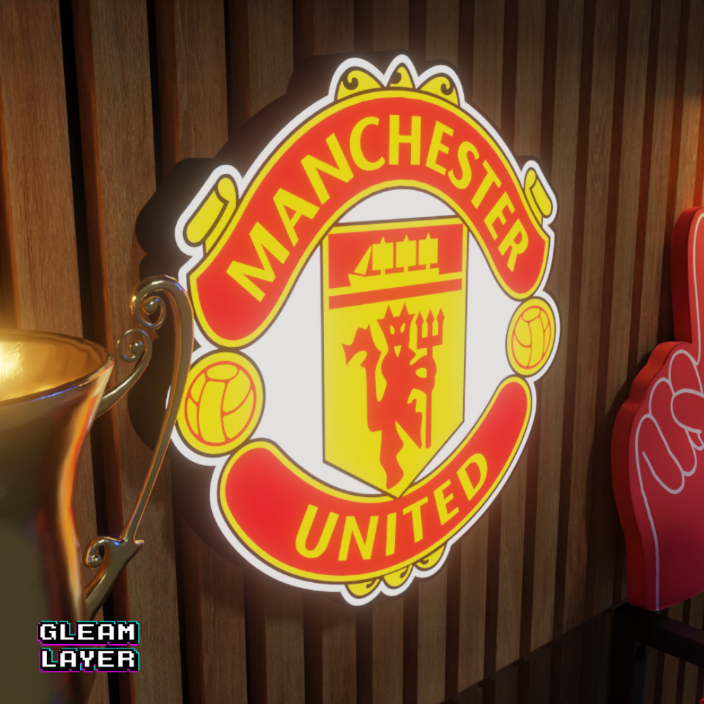 Manchester United LED Lightbox RGB Wall Sign for Football Fans