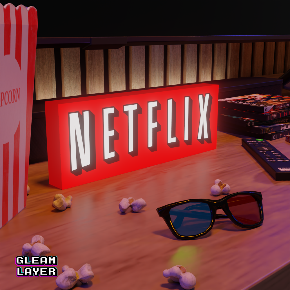Netflix LED Lightbox for Home Theater & Gamer Spaces