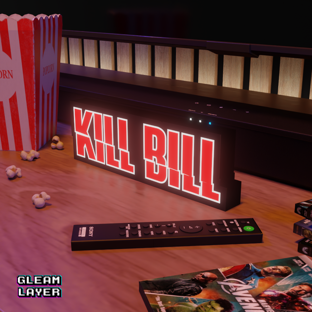 Kill Bill Neon Style Martial Arts Wall Accent for Gamer Setups