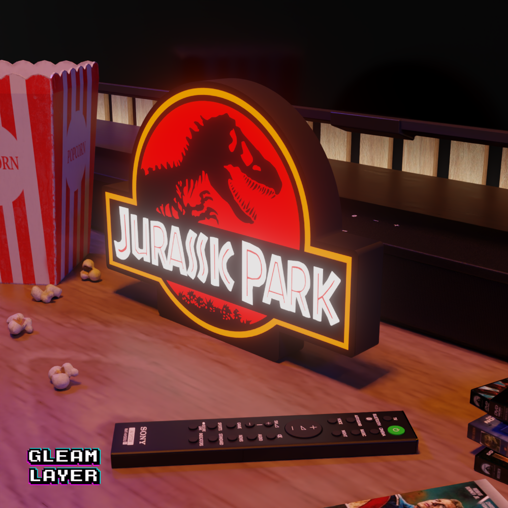 Jurassic Park Neon Style Jungle Wall Accent for Gamer Setups
