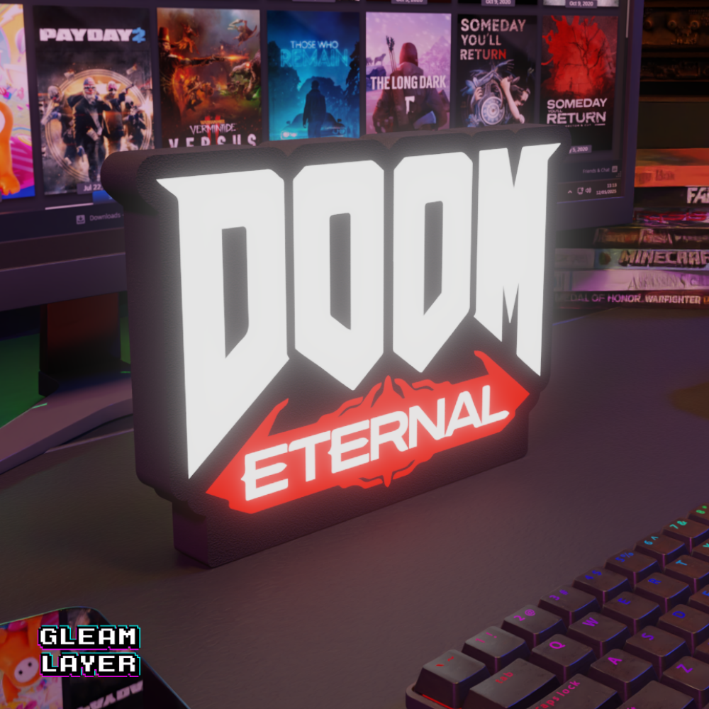 DOOM Eternal LED Lightbox for Collector & id Software Spaces