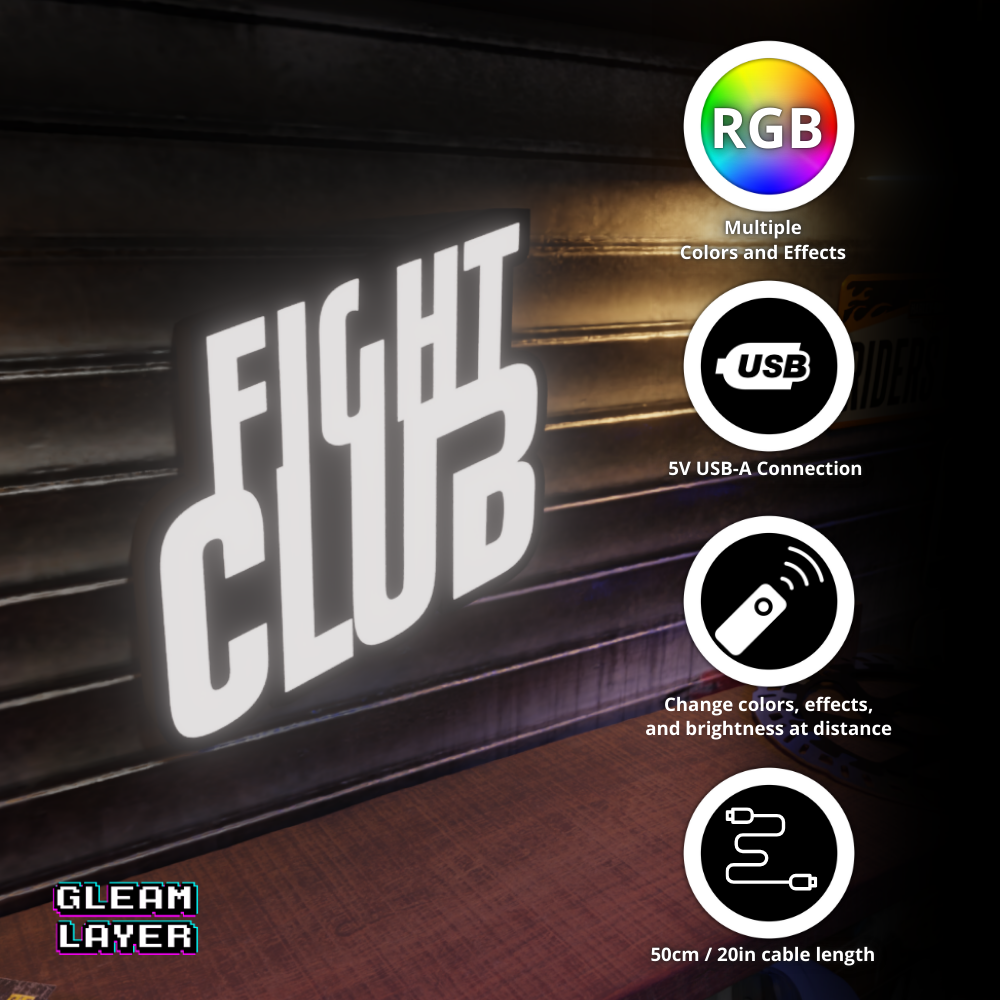 Fight Club 90s Cult Classic RGB Atmosphere Display for Entertainment Rooms