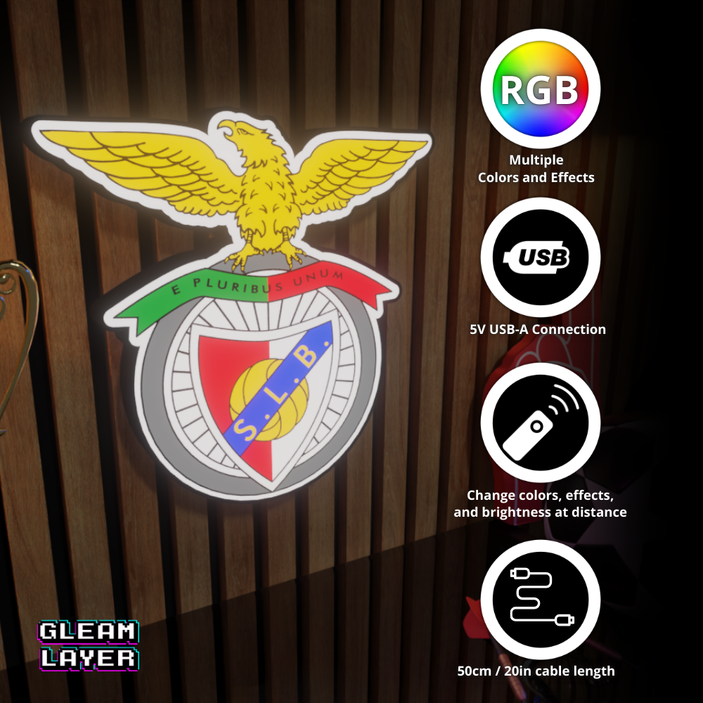 SL Benfica LED RGB Wall Display Light Sign