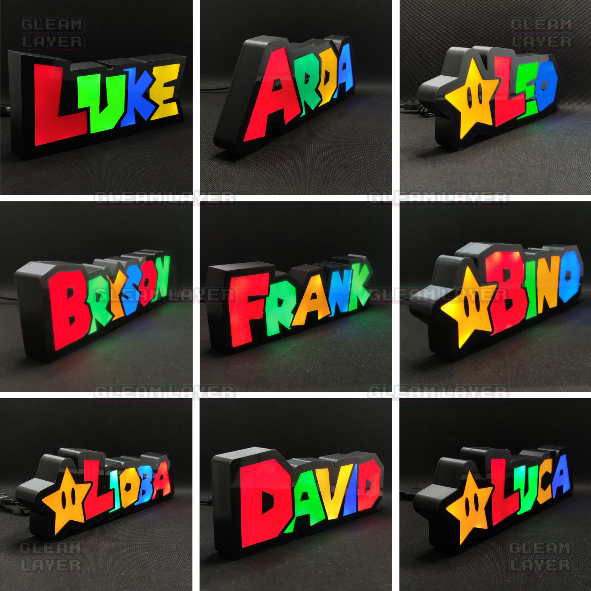 Personalized Retro Gaming Name LED Sign Mario