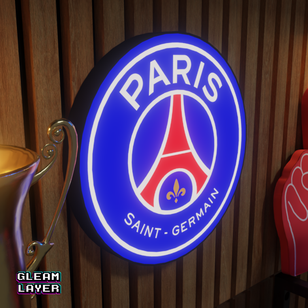 PSG LED Lightbox RGB Wall Sign for Football Fans