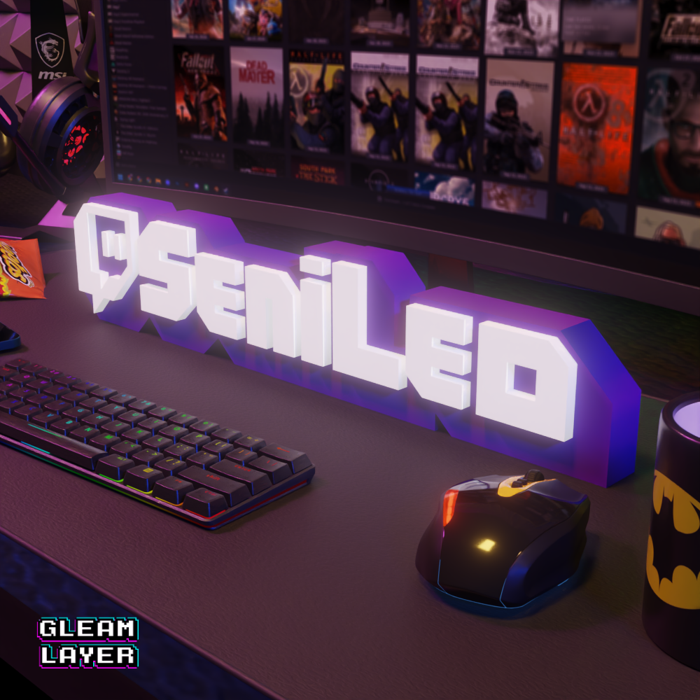 Custom Streamer Name LED Sign Twitch Style RGB Neon Wall Light