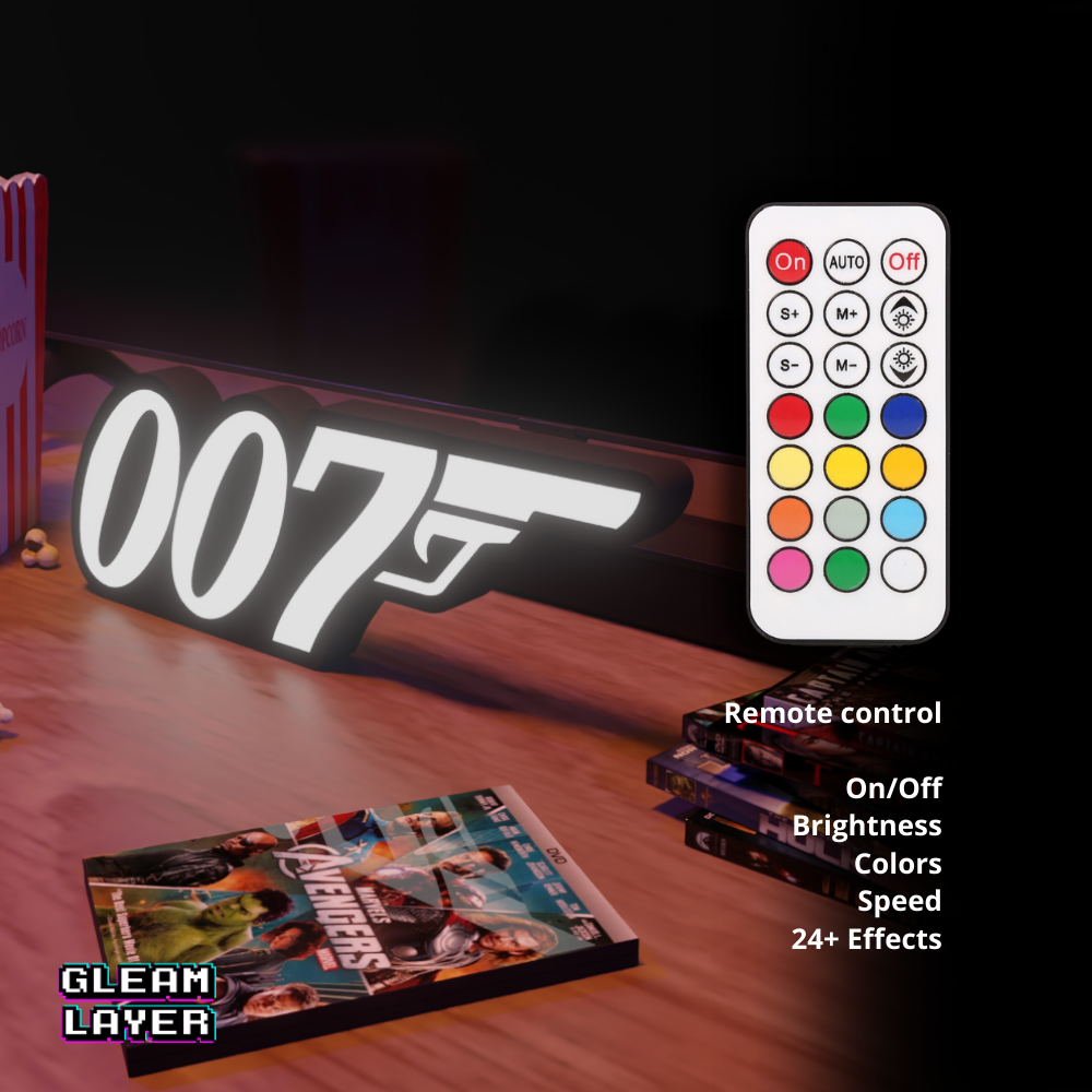 James Bond 007 Iconic Spy Film LED Decor for Sophisticated Chill Spaces