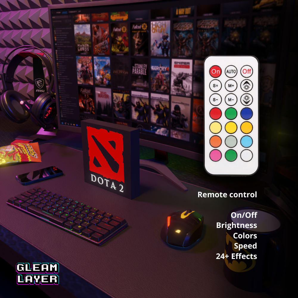 Dota 2 Iconic Esports Game LED Decor for Competitive Gaming Spaces