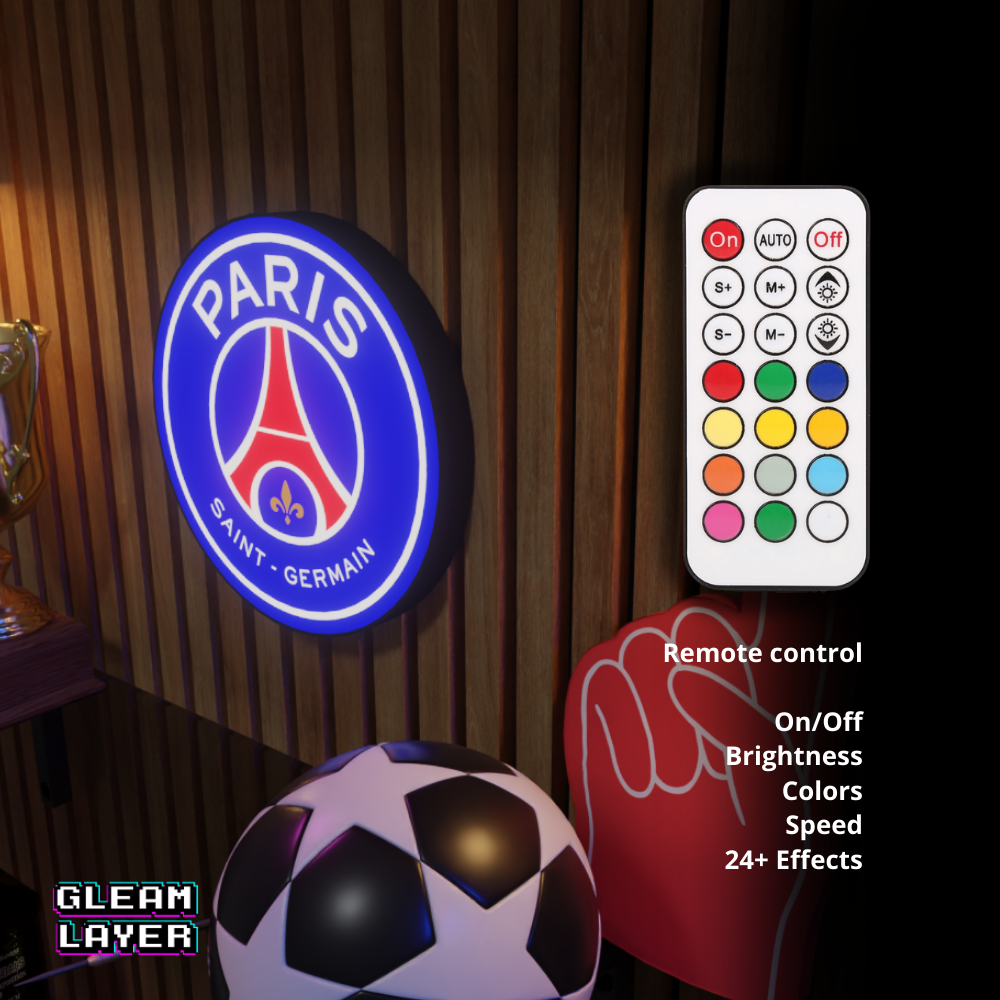 Paris Saint-Germain Neon Style LED Wall Light for Soccer Fans
