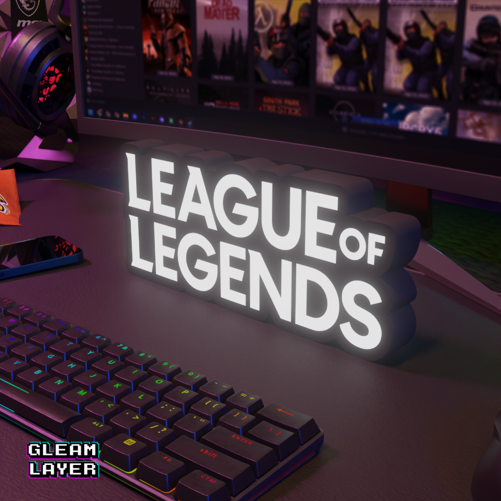League of Legends Neon Style Wall Accent for Gaming Setups