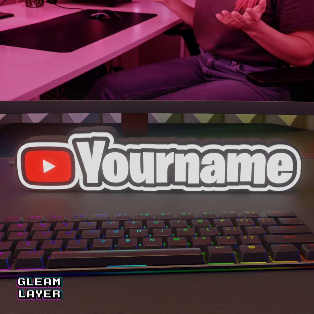 Custom YouTube LED Light Sign Personalized RGB Neon Gaming Lightbox