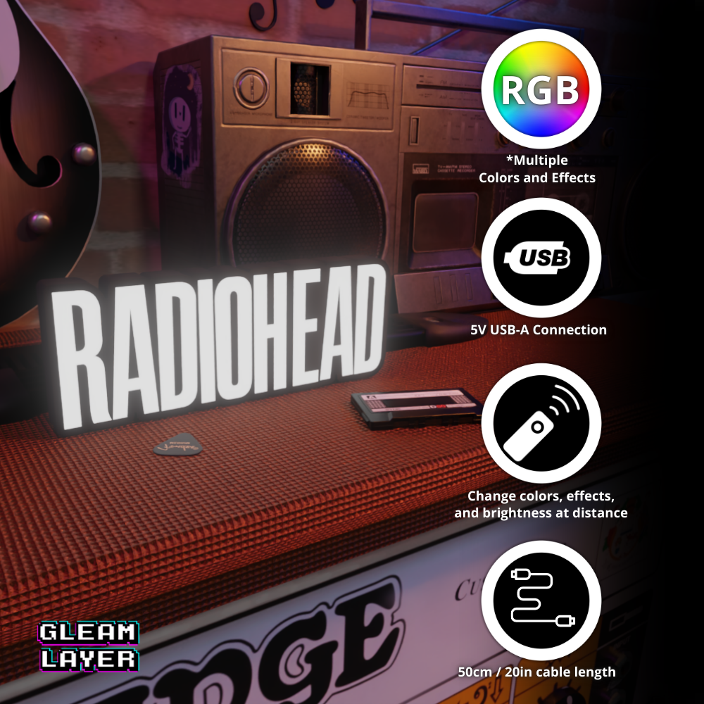 Experimental Rock Ambient LED Sign for Listening & Chill Spaces