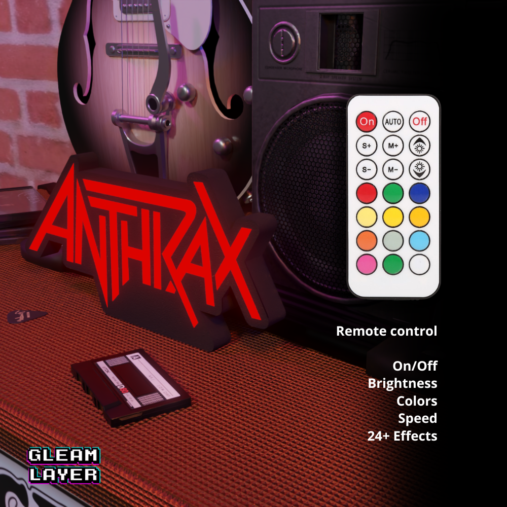 Anthrax Inspired LED Lightbox Neon Lamp for Collectors