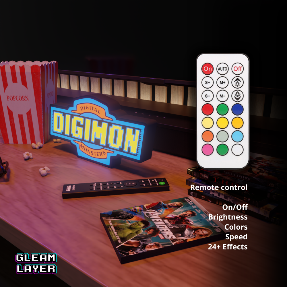 Digimon Iconic Monster Evolution LED Decor for Nostalgic Spaces