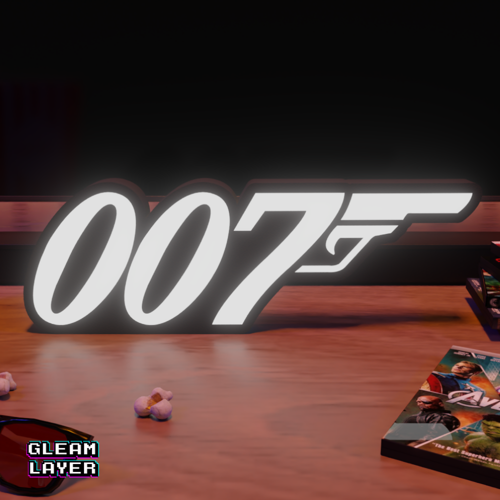 James Bond 007 Secret Agent RGB Glow Decor for Spy Movie Rooms